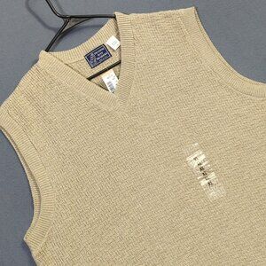 Peconic Bay Traders VTG Sweater Vest Men's XL Brown V Neck Pullover NWT